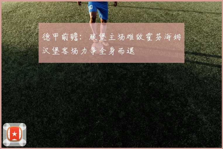 德甲前瞻：狼堡主场难敌霍芬海姆汉堡客场力争全身而退